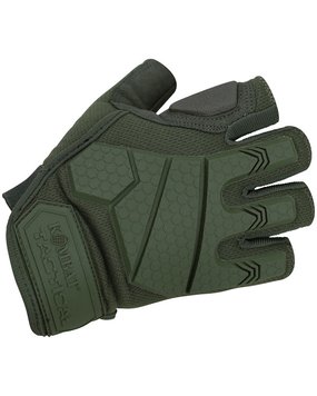 Рукавички тактичні безпалі з армуванням KOMBAT UK Alpha Fingerless Tactical Gloves kb-aftg-olgr фото