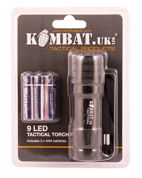 Ліхтарик тактичний KOMBAT UK 9 LED Tactical torch kb-9ltt фото