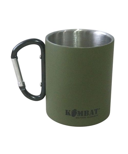 Кружка з карабіном KOMBAT UK Carabiner Mug Stainless Steel олива kb-cmss-olgr фото