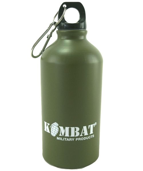 Фляга алюмінієва 500мл з карабіном KOMBAT UK Aluminium Water Bottle kb-awb500-olgr фото