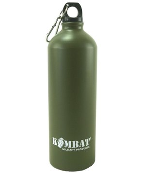 Фляга алюмінієва 1л з карабіном KOMBAT UK Aluminium Water Bottle kb-awb1000-olgr фото