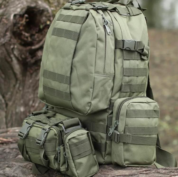 Рюкзак військово-тактичний 55л Molle Assault + 3 органайзери 6026 фото