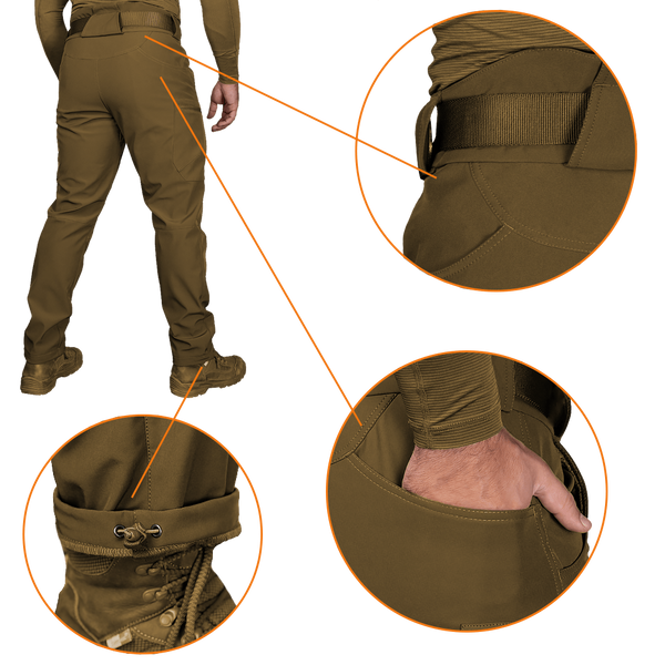 Штани тактичні теплі Camotec SoftShell Vent Mesh 7359 фото