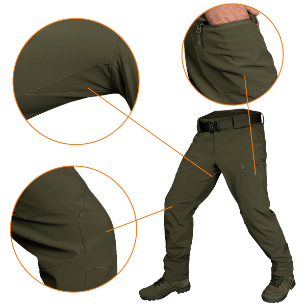 Штани тактичні теплі Camotec SoftShell Mesh 7307 фото