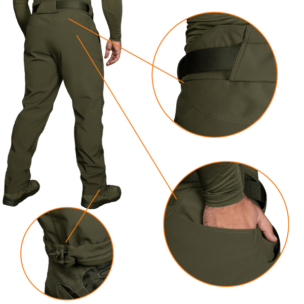 Штани тактичні теплі Camotec SoftShell Mesh 7307 фото