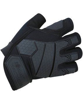 Рукавички тактичні безпалі з армуванням KOMBAT UK Alpha Fingerless Tactical Gloves kb-aftg-blk фото