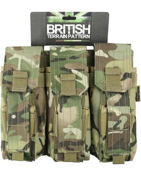 Підсумок для АК і пістолетних магазинів KOMBAT UK Triple Mag Pouch with Pistol Mag kb-tpmp-btp фото